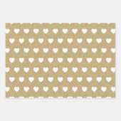 Weiße schwarze Herzen, Goldene Glitzer-Glitzern Geschenkpapier Set (Vorderseite)