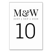 Weiße Schwarze Hochzeit Tischnummer (Rückseite)