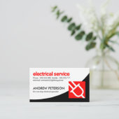 Weiße schwarze Kurven, roter Plug, Strom Visitenkarte (Stehend Vorderseite)