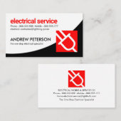 Weiße schwarze Kurven, roter Plug, Strom Visitenkarte (Vorne/Hinten)