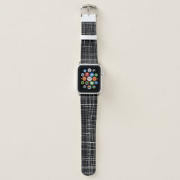 Weiße schwarze Linien Apple Watch Armband
