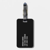 Weiße schwarze Logomuster Name hinzufügen Gepäckanhänger (Rückseite vertikal)