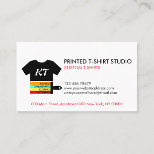 Weiße schwarze maßgeschneiderte T-Shirts Bekleidun Visitenkarte