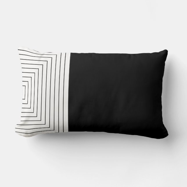 Weiße schwarze Nestplätze Lendenkissen (Vorderseite)