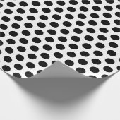 Weiße schwarze Punkte Geschenkpapier (Ecke)