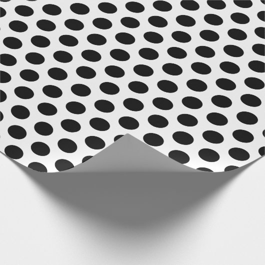 Weiße schwarze Punkte Geschenkpapier (Ecke)