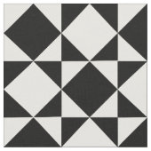 Weiße, schwarze Ränder-Quadrate Dreiecke-Muster Stoff (Nahaufnahme)