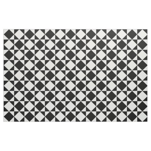 Weiße, schwarze Ränder-Quadrate Dreiecke-Muster Stoff (Fat Quarter (45,7 x 55,9 cm))