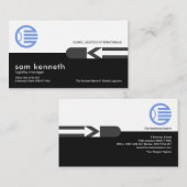 Weiße schwarze Retro-Spalten Graue Pfeile Logistik Visitenkarte (Vorne/Hinten)