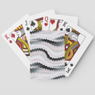 Weiße schwarze Rickrack-Wellenmuster Spielkarten