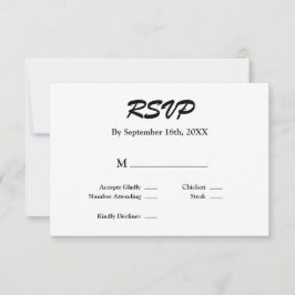 Weiße/schwarze RSVP-Karte RSVP Karte
