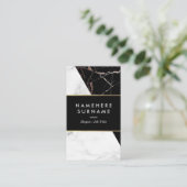 Weiße schwarze silberne vertikale visitenkarte (Stehend Vorderseite)