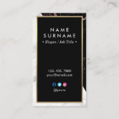 Weiße schwarze silberne vertikale visitenkarte (Rückseite)
