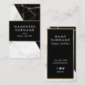 Weiße schwarze silberne vertikale visitenkarte (Vorne/Hinten)