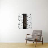 Weiße/schwarze Sterne mit Nachrichtenjubiläum Wandteppich (Beispiel)