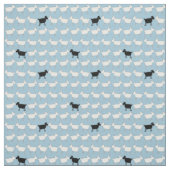 Weiße, schwarze Tierherde Stoff (Muster)