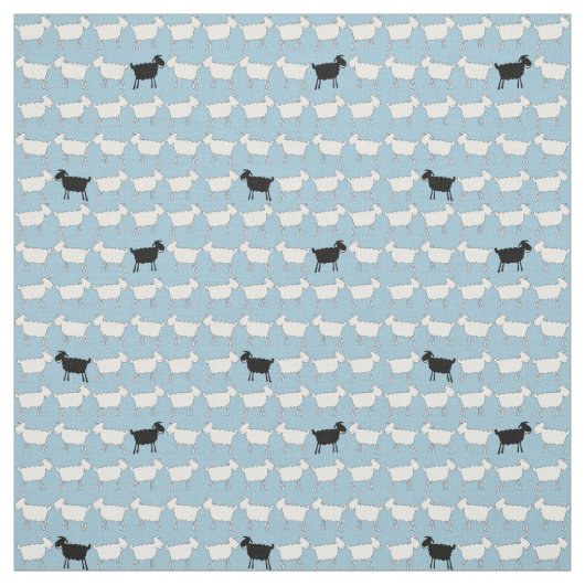 Weiße, schwarze Tierherde Stoff (Muster)