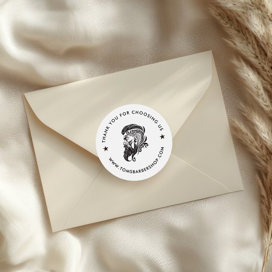 Weiße schwarze Typografie mit benutzerdefiniertem Runder Aufkleber