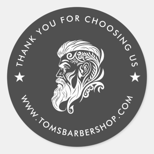 Weiße schwarze Typografie mit dem Logo "Custom Whi Runder Aufkleber (Vorderseite)