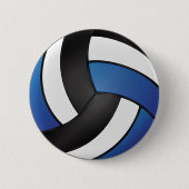 Weiße, schwarze und dunkelblaue Volleyball Button (Vorderseite)