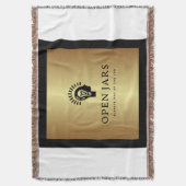 Weiße, schwarze und goldene Baumwollkronendecke Decke (Vorderseite Vertikal)