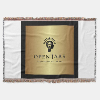 Weiße, schwarze und goldene Baumwollkronendecke Decke