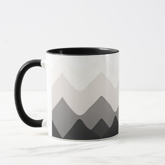 Weiße, schwarze und graue Tasse (Links)