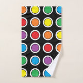 Weiße, Schwarze und Regenbogen-Tupfen Badhandtuch Set (Handtuch)