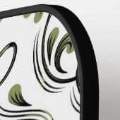 Weiße schwarze und weiße Damaskus-Flora Pickleball Schläger (Linke Seite)