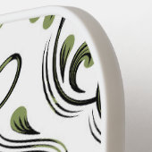 Weiße schwarze und weiße Damaskus-Flora Pickleball Schläger (Linke Seite)