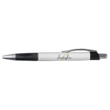 Weiße schwarze Unterschrift stilvoller Stift