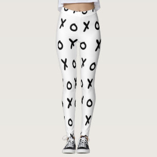 Weiße & schwarze X O XO X&O's Trendy Cute Leggings