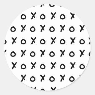 Weiße & schwarze X O XO X&O's trendy süße Runder Aufkleber