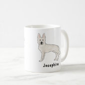 Weiße Schweizer Hirte GSD Niedlicher Hund mit Name Kaffeetasse (VorderseiteRechts)