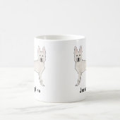 Weiße Schweizer Hirte GSD Niedlicher Hund mit Name Kaffeetasse (Mittel)
