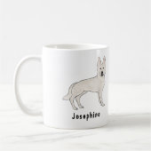 Weiße Schweizer Hirte GSD Niedlicher Hund mit Name Kaffeetasse (Links)