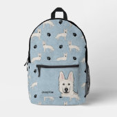 Weiße Schweizer Hirte GSD Niedliches Hundsmuster Bedruckter Rucksack (Vorderseite)