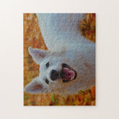 Weiße Schweizer Hirte Hund Jigsaws. Puzzle (Vertikal)