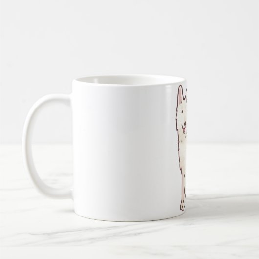 Weiße Schweizer Hirte Kaffeetasse (Links)