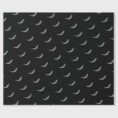 weiße schwimmende Feder auf schwarz Geschenkpapier (Flach)