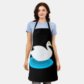 Weiße Schwimmente Schürze (Getragen)