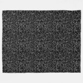 Weiße Scrollbahnen auf schwarz Fleecedecke (Vorderseite (Horizontal))