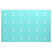 Weiße Seeanker-Tupfen des modischen Aqua Stoff (Yard (91,4 cm))