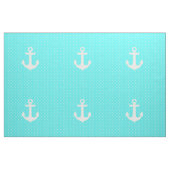 Weiße Seeanker-Tupfen des modischen Aqua Stoff (Fat Quarter (45,7 x 55,9 cm))