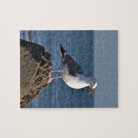 Weiße Seemöwe und Ozean Puzzle (Horizontal)