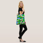 Weiße Seerosen-Tasche Tasche (Am Model)
