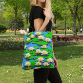 Weiße Seerosen-Tasche Tasche