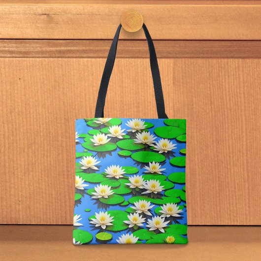 Weiße Seerosen-Tasche Tasche
