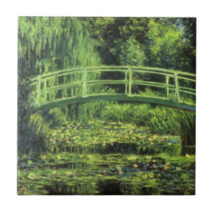 Weiße Seerosen von Claude Monet, Vintage Art Fliese