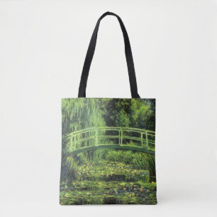 Weiße Seerosen von Claude Monet, Vintage Art Tasche